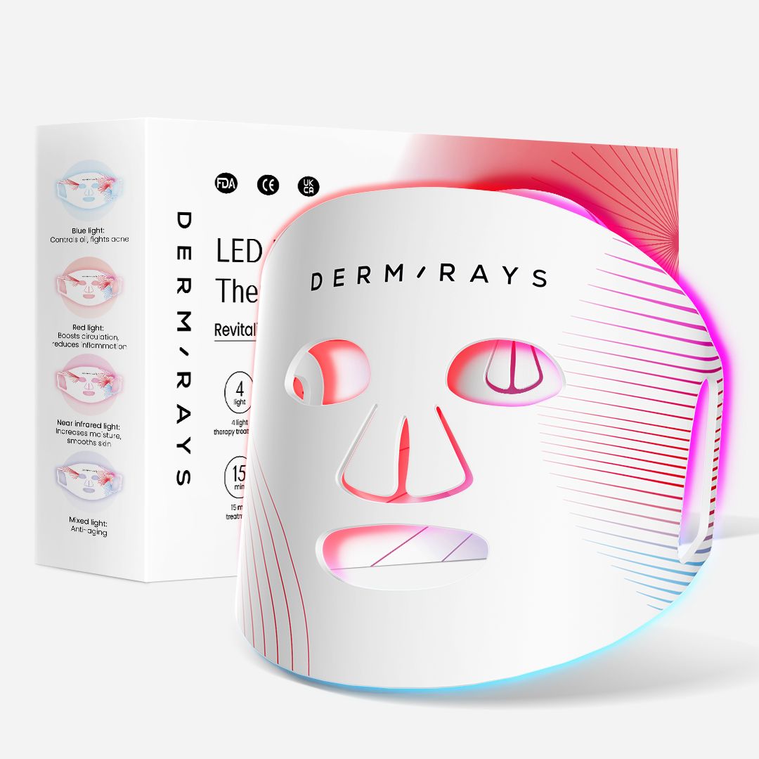 Derm Rays LED Light Therapy Mask for Face, Neck and Decolletage