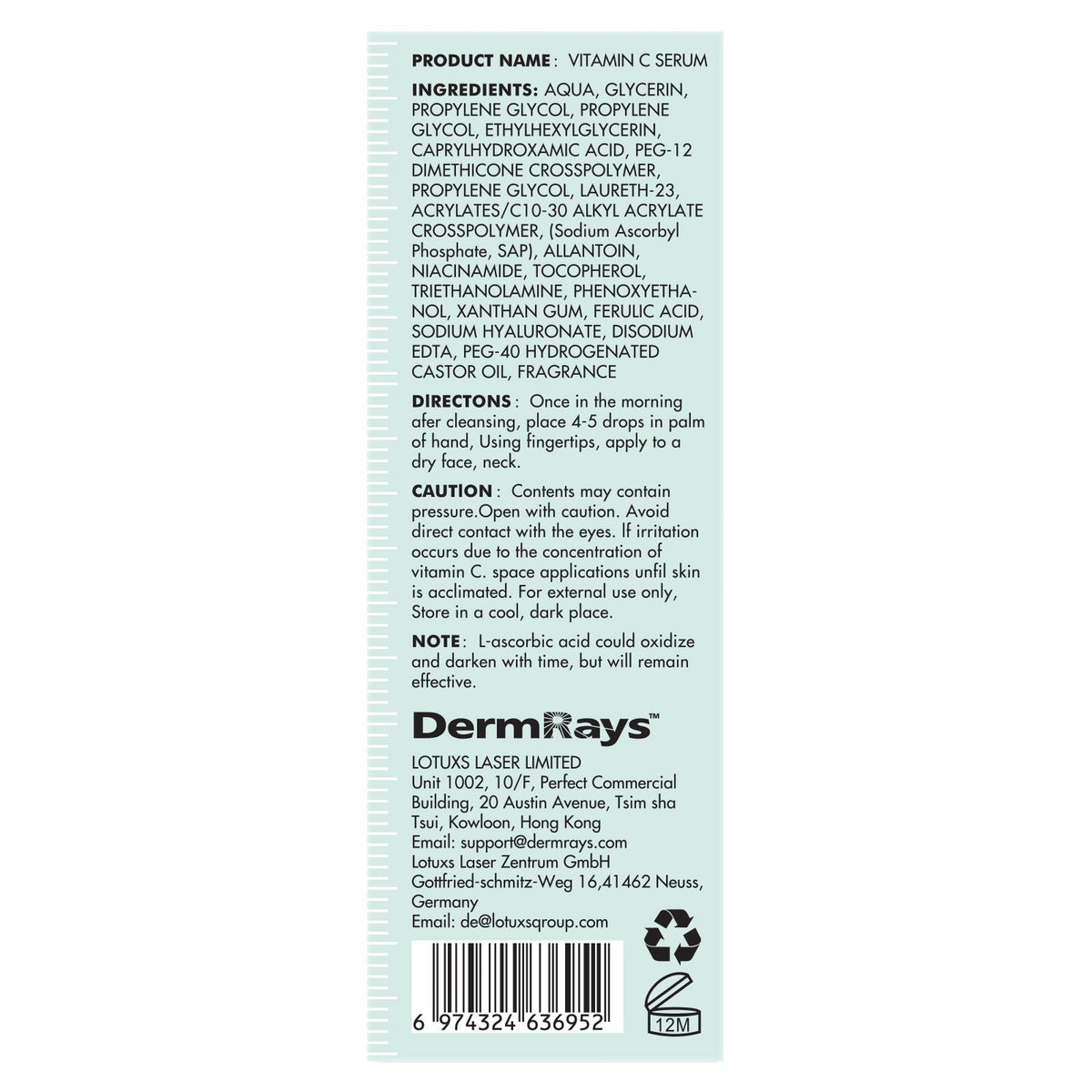Derm Rays Vitamin C·E Antioxidant Support Serum