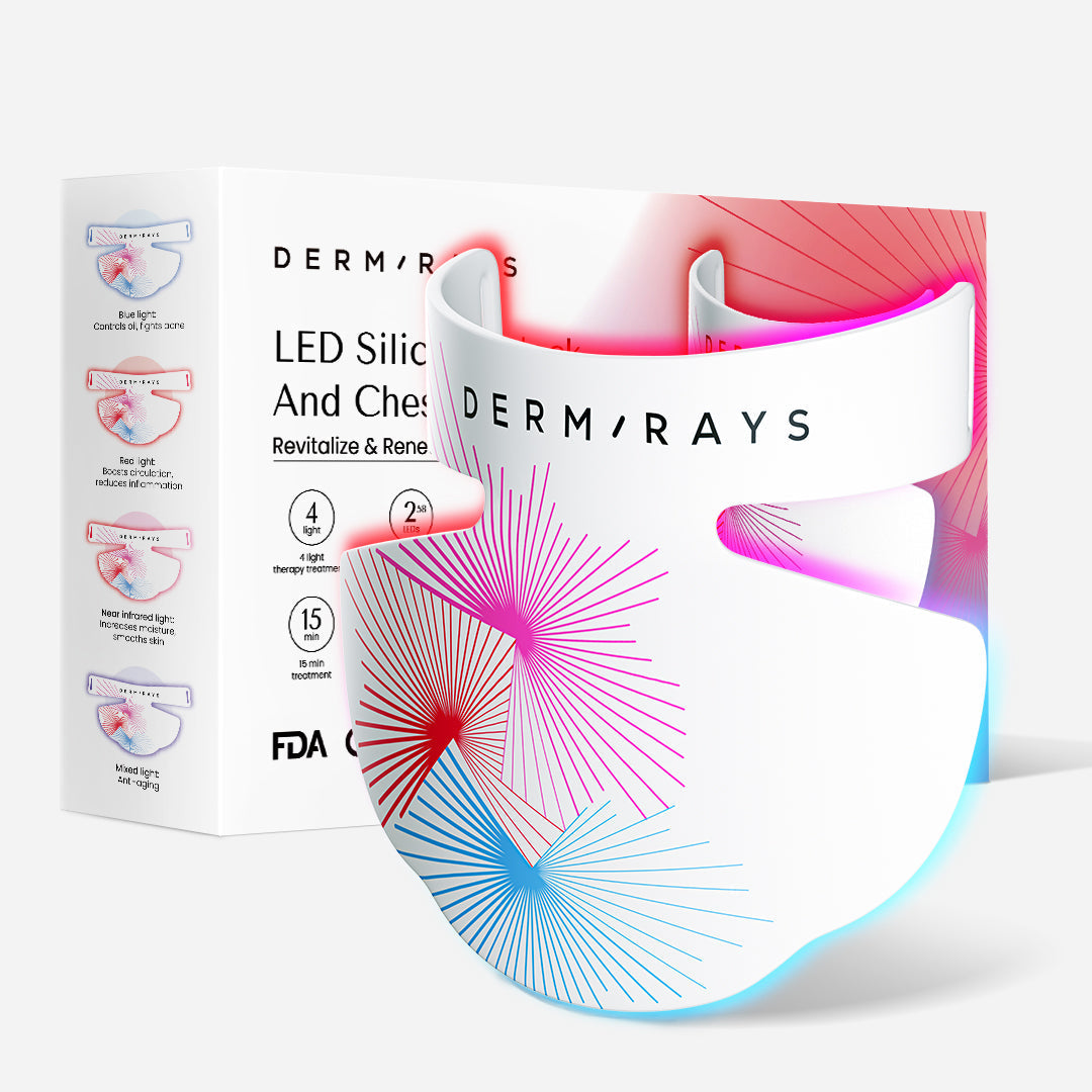 Derm Rays LED Light Therapy Mask for Face, Neck and Decolletage